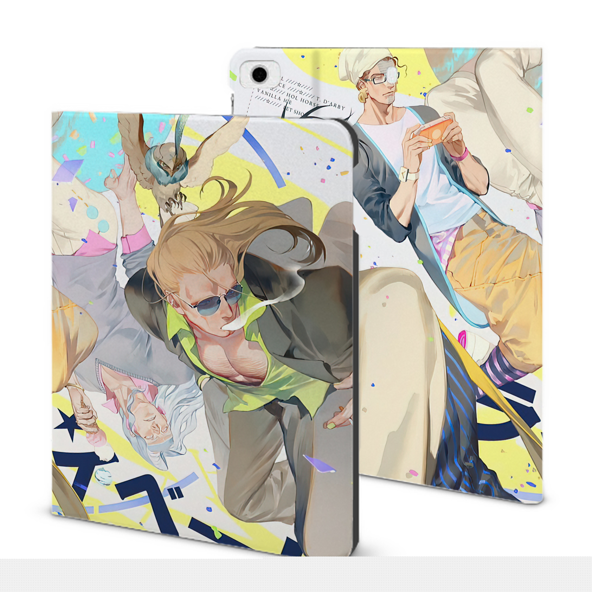 （画像用） ジョジョの奇妙な冒険 JoJo's Bizarre Adventure IPad ケース ブック型 PUレザー TPU 耐衝撃 軽量 薄型 ペン収納なし 全面保護 IPad 各モデル対応